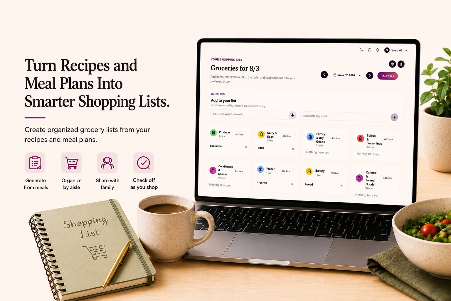 Illustration for the article “Turn Recipes and Meal Plans Into Smarter Shopping Lists”