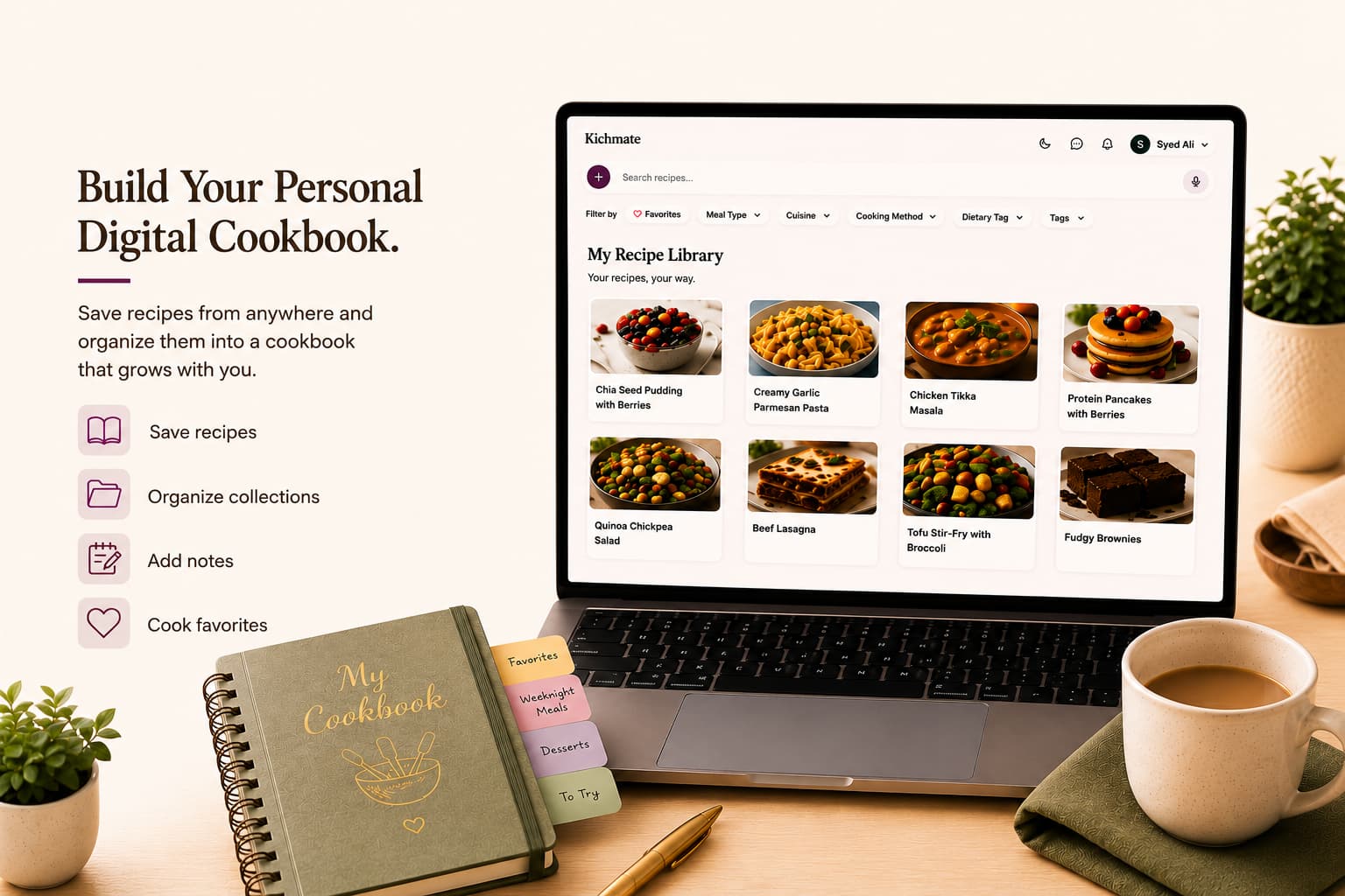 Illustration for the article “Turn Saved Recipes Into Your Personal Digital Cookbook”